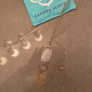 Kendra Scott Rayne Gold Pendant Necklace in Grey
